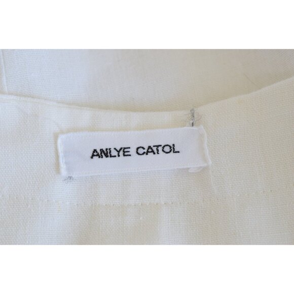 Vintage 90s White Long Sleeves‎ Crop Blouse by Anley Catol - Picture 6 of 10